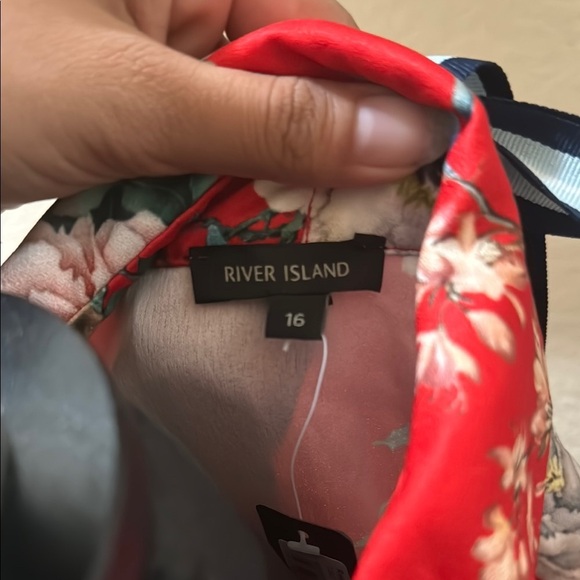 River Island NWT Size UK 16 Floral Red Sleeveless Dress!!! - Picture 8 of 11